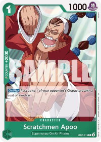 Scratchmen Apoo (Reprint) - Starter Deck 24: GREEN Jewelry Bonney (ST-24) #EB01-015 - Rare One Piece Trading Card