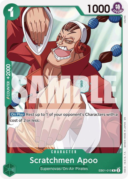 Scratchmen Apoo (Reprint) - Starter Deck 24: GREEN Jewelry Bonney One Piece trading card