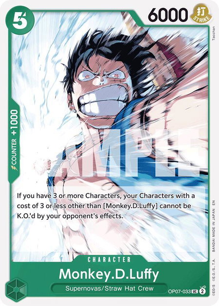 Monkey.D.Luffy (Reprint) trading card from Starter Deck 24: GREEN Jewelry Bonney Monkey.D.Luffy (Reprint) - Starter Deck 24: GREEN Jewelry Bonney One Piece trading card