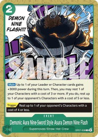 Demonic Aura Nine-Sword Style Asura Demon Nine Flash (Reprint) - Starter Deck 24: GREEN Jewelry Bonney (ST-24) #OP07-036 - Rare One Piece Trading Card