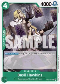 Basil Hawkins - Starter Deck 24: GREEN Jewelry Bonney (ST-24) #ST24-003 - Common One Piece Trading Card