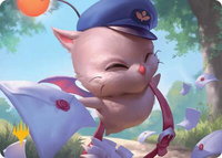 Delivery Moogle Art Card (Gold-Stamped Planeswalker Symbol) - Art Series: FINAL FANTASY (ASFIN) #1 - Special Magic: The Gathering Trading Card