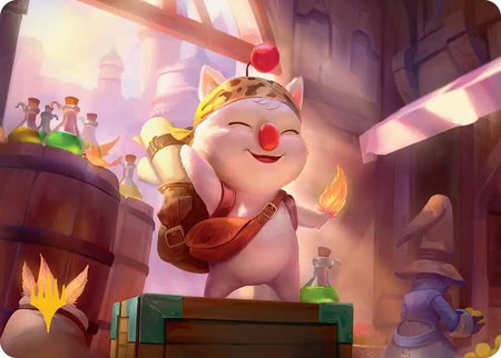 Stiltzkin, Moogle Merchant Art Card (Gold-Stamped Planeswalker Symbol) - Art Series: FINAL FANTASY Magic: The Gathering trading card