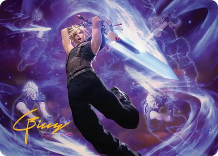 Cloud's Limit Break Art Card (Gold-Stamped Signature) - Art Series: FINAL FANTASY Magic: The Gathering trading card