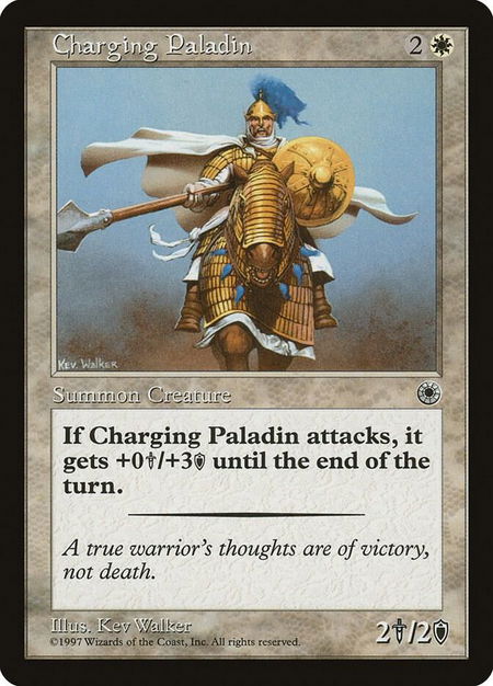 Charging Paladin trading card from Portal Charging Paladin - Portal Magic: The Gathering trading card