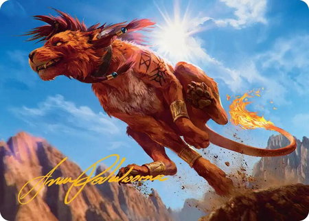 Red XIII, Proud Warrior Art Card (Gold-Stamped Signature) - Art Series: FINAL FANTASY Magic: The Gathering trading card