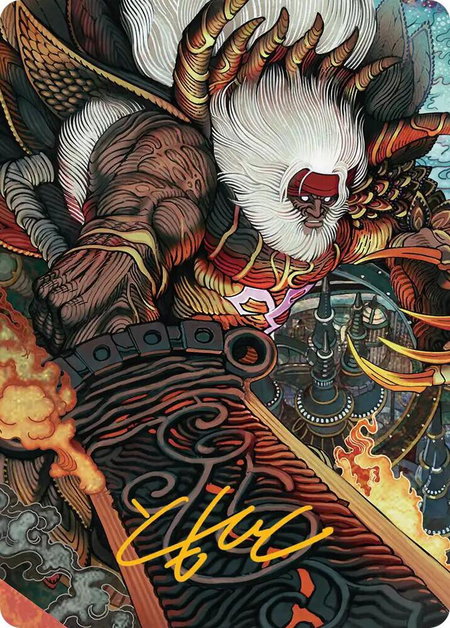 Braska's Final Aeon Art Card (Gold-Stamped Signature) - Art Series: FINAL FANTASY Magic: The Gathering trading card