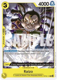 Raizo (Reprint) - Starter Deck 28: GREEN/YELLOW Yamato (ST-28) #OP06-112 - Common One Piece Trading Card