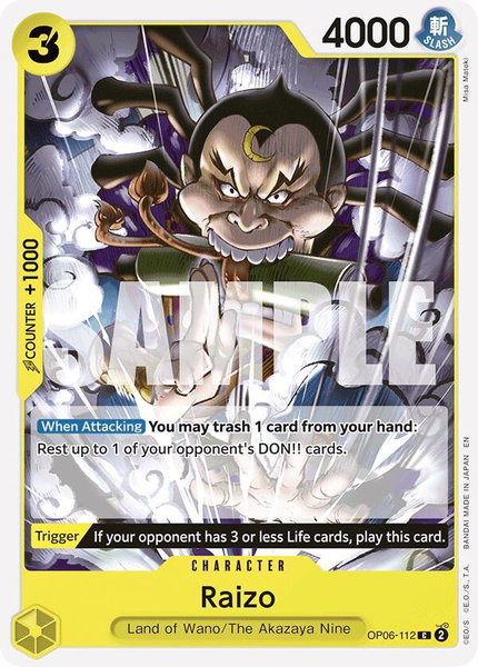 Raizo (Reprint) trading card from Starter Deck 28: GREEN/YELLOW Yamato Raizo (Reprint) - Starter Deck 28: GREEN/YELLOW Yamato One Piece trading card