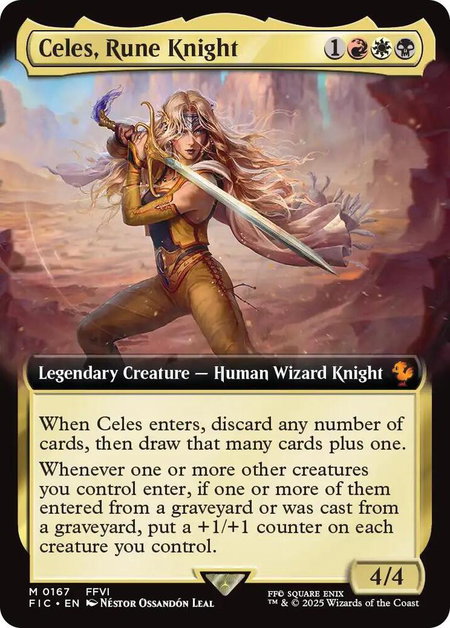 Celes, Rune Knight (Extended Art) - Commander: FINAL FANTASY Magic: The Gathering trading card