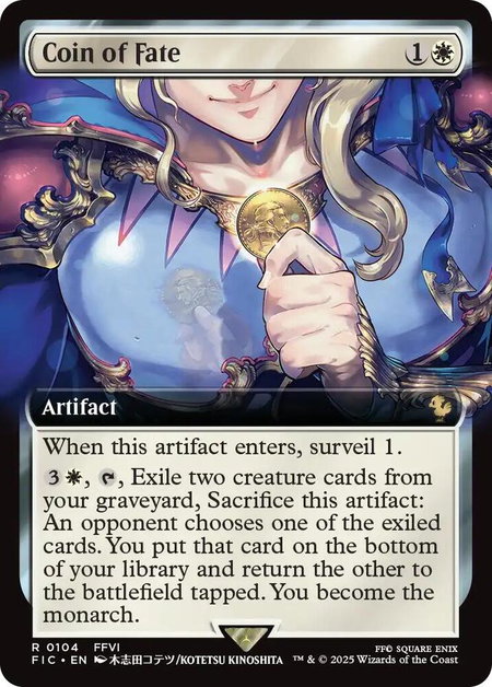Coin of Fate (Extended Art) - Commander: FINAL FANTASY Magic: The Gathering trading card