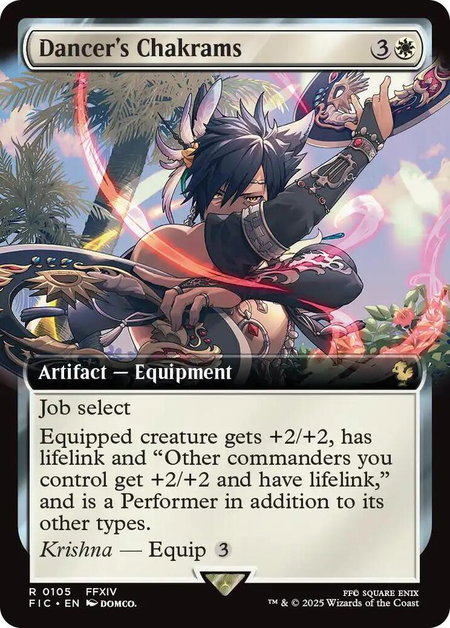 Dancer's Chakrams (Extended Art) - Commander: FINAL FANTASY Magic: The Gathering trading card