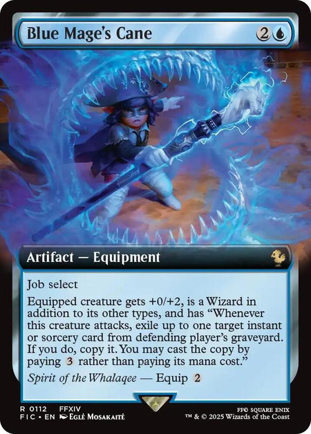 Blue Mage's Cane (Extended Art) - Commander: FINAL FANTASY Magic: The Gathering trading card