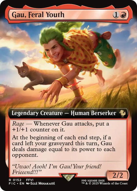 Gau, Feral Youth (Extended Art) - Commander: FINAL FANTASY Magic: The Gathering trading card