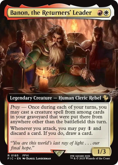 Banon, the Returners' Leader (Extended Art) - Commander: FINAL FANTASY Magic: The Gathering trading card