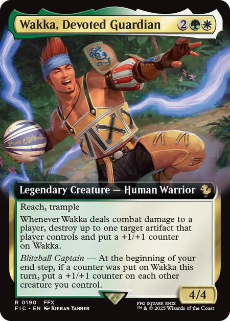 Wakka, Devoted Guardian (Extended Art) - Commander: FINAL FANTASY Magic: The Gathering trading card