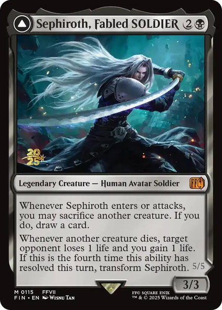 Sephiroth, Fabled SOLDIER - Prerelease Cards Magic: The Gathering trading card