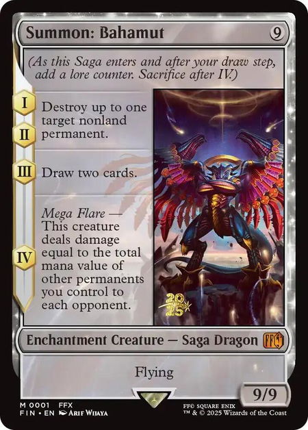 Summon: Bahamut - Prerelease Cards Magic: The Gathering trading card