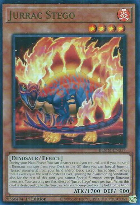 Jurrac Stego - Battles of Legend: Monster Mayhem YuGiOh trading card
