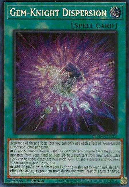 Gem-Knight Dispersion - Battles of Legend: Monster Mayhem YuGiOh trading card