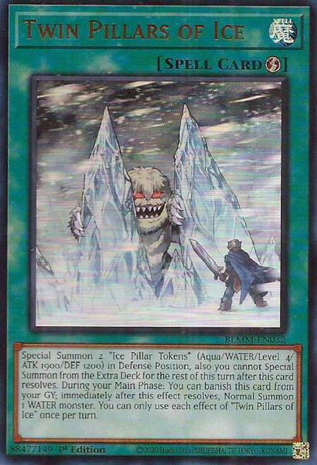 Twin Pillars of Ice - Battles of Legend: Monster Mayhem YuGiOh trading card
