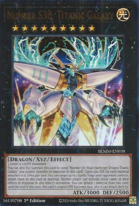 Number S38: Titanic Galaxy - Battles of Legend: Monster Mayhem YuGiOh trading card