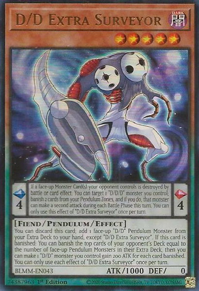 D/D Extra Surveyor trading card from Battles of Legend: Monster Mayhem D/D Extra Surveyor - Battles of Legend: Monster Mayhem YuGiOh trading card
