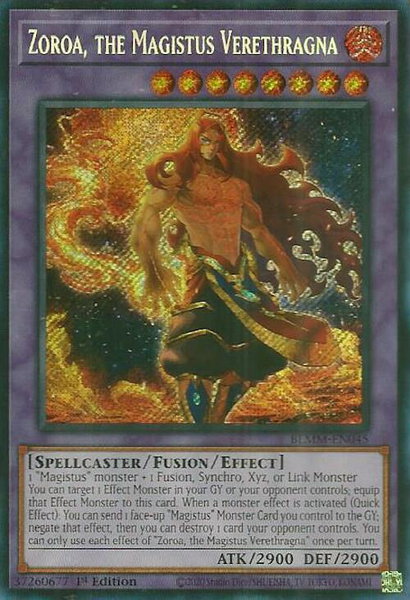 Zoroa, the Magistus Verethragna - Battles of Legend: Monster Mayhem YuGiOh trading card