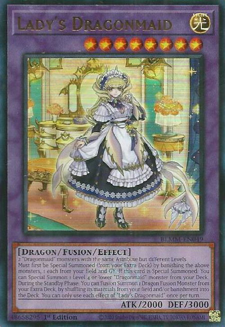 Lady's Dragonmaid - Battles of Legend: Monster Mayhem YuGiOh trading card