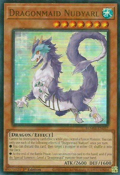 Dragonmaid Nudyarl trading card from Battles of Legend: Monster Mayhem Dragonmaid Nudyarl - Battles of Legend: Monster Mayhem YuGiOh trading card