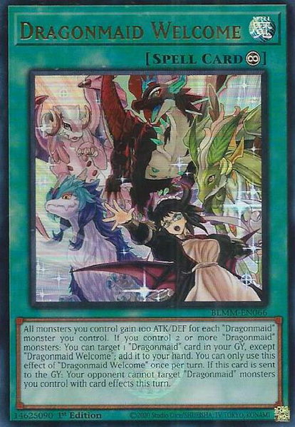 Dragonmaid Welcome trading card from Battles of Legend: Monster Mayhem Dragonmaid Welcome - Battles of Legend: Monster Mayhem YuGiOh trading card