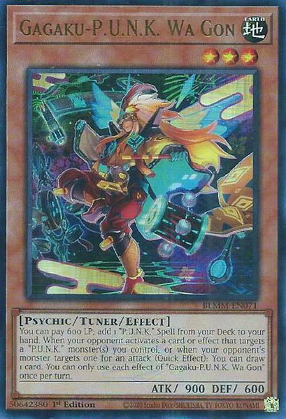 Gagaku-P.U.N.K. Wa Gon trading card from Battles of Legend: Monster Mayhem Gagaku-P.U.N.K. Wa Gon - Battles of Legend: Monster Mayhem YuGiOh trading card