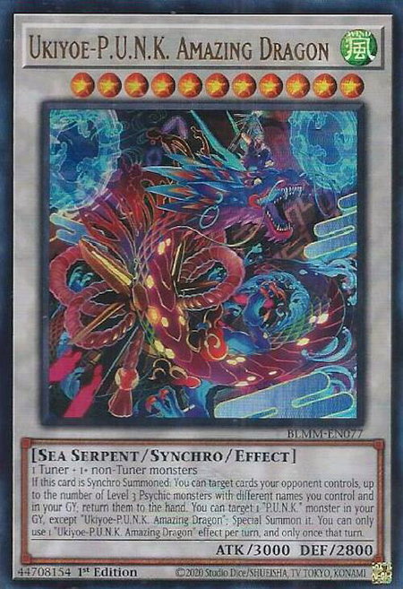 Ukiyoe-P.U.N.K. Amazing Dragon - Battles of Legend: Monster Mayhem YuGiOh trading card