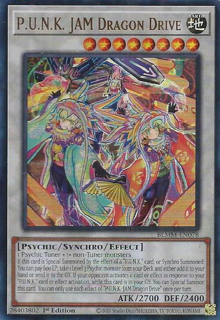 P.U.N.K. JAM Dragon Drive - Battles of Legend: Monster Mayhem YuGiOh trading card