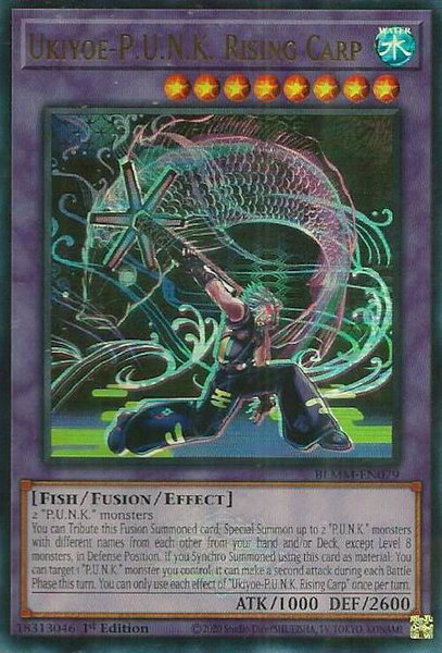 Ukiyoe-P.U.N.K. Rising Carp trading card from Battles of Legend: Monster Mayhem Ukiyoe-P.U.N.K. Rising Carp - Battles of Legend: Monster Mayhem YuGiOh trading card