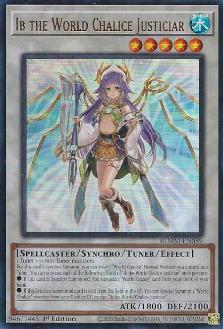 Ib the World Chalice Justiciar - Battles of Legend: Monster Mayhem YuGiOh trading card