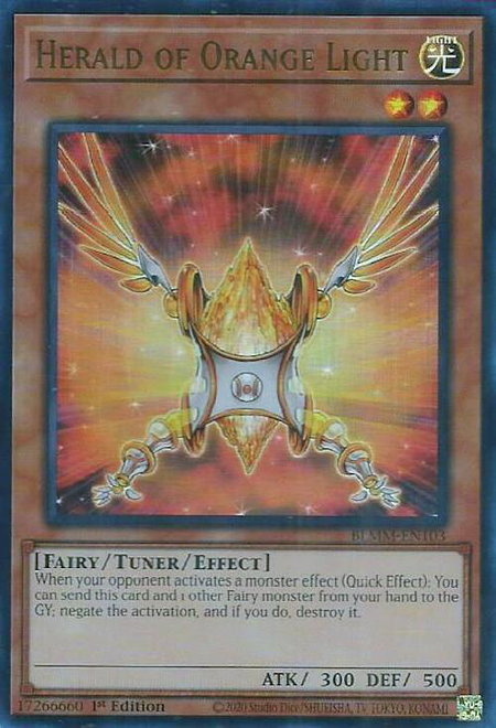 Herald of Orange Light - Battles of Legend: Monster Mayhem YuGiOh trading card