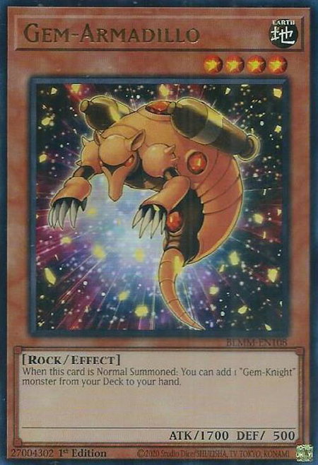 Gem-Armadillo - Battles of Legend: Monster Mayhem YuGiOh trading card