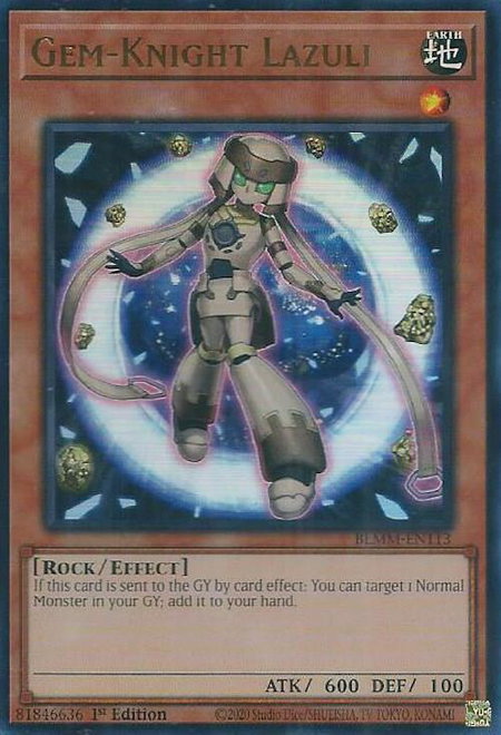 Gem-Knight Lazuli - Battles of Legend: Monster Mayhem YuGiOh trading card