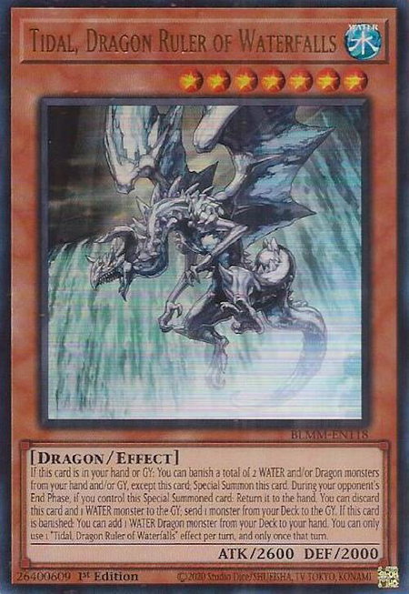 Tidal, Dragon Ruler of Waterfalls - Battles of Legend: Monster Mayhem YuGiOh trading card