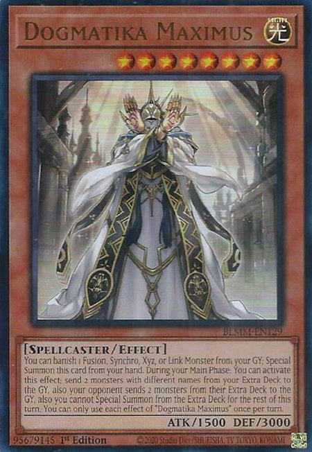 Dogmatika Maximus - Battles of Legend: Monster Mayhem YuGiOh trading card