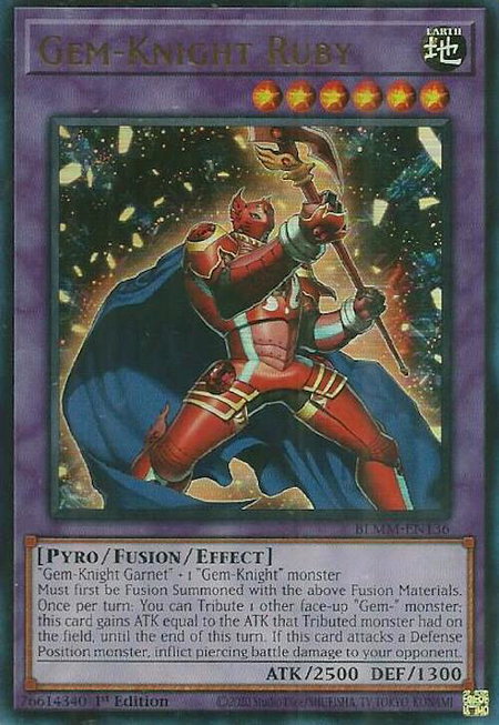 Gem-Knight Ruby - Battles of Legend: Monster Mayhem YuGiOh trading card
