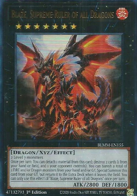 Blaze, Supreme Ruler of all Dragons - Battles of Legend: Monster Mayhem YuGiOh trading card