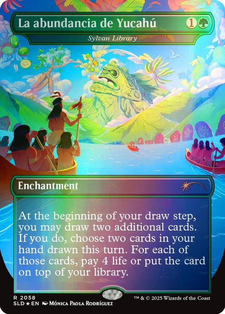 La abundancia de Yucahú - Sylvan Library (Rainbow Foil) - Secret Lair Drop Series Magic: The Gathering trading card