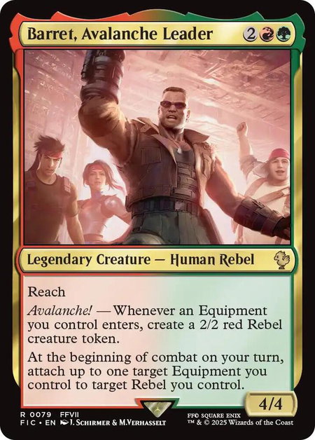 Barret, Avalanche Leader (Surge Foil) - Commander: FINAL FANTASY Magic: The Gathering trading card