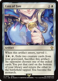 Coin of Fate (Surge Foil) - Commander: FINAL FANTASY (FIC) #15 - Rare Magic: The Gathering Trading Card