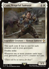 Cyan, Vengeful Samurai (Surge Foil) - Commander: FINAL FANTASY (FIC) #16 - Rare Magic: The Gathering Trading Card