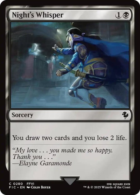 Night's Whisper (Surge Foil) - Commander: FINAL FANTASY Magic: The Gathering trading card