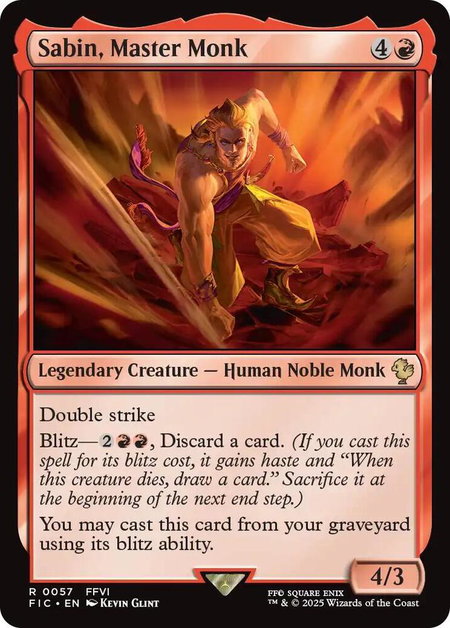 Sabin, Master Monk (Surge Foil) - Commander: FINAL FANTASY Magic: The Gathering trading card