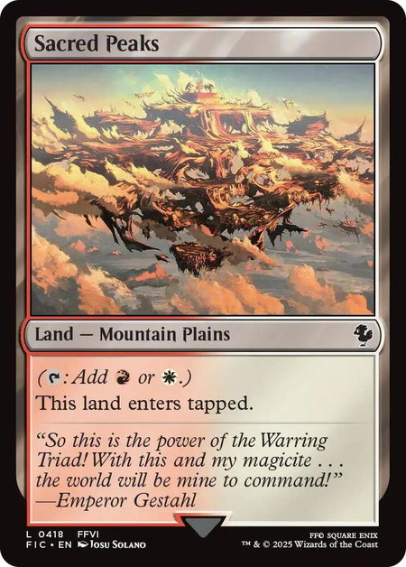 Sacred Peaks (Surge Foil) - Commander: FINAL FANTASY Magic: The Gathering trading card